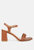 Edyta Ankle Strap Block Heel Sandals In Tan