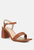 Edyta Ankle Strap Block Heel Sandals In Tan - Tan