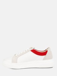 Endler Color Block Leather Sneakers In Red