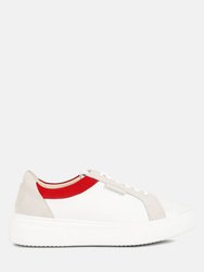 Endler Color Block Leather Sneakers In Red