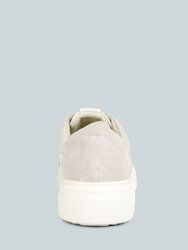 Endler Color Block Leather Sneakers In White