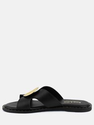 Eudora Embellished Black Slip-Ons Sandal