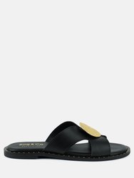 Eudora Embellished Black Slip-Ons Sandal