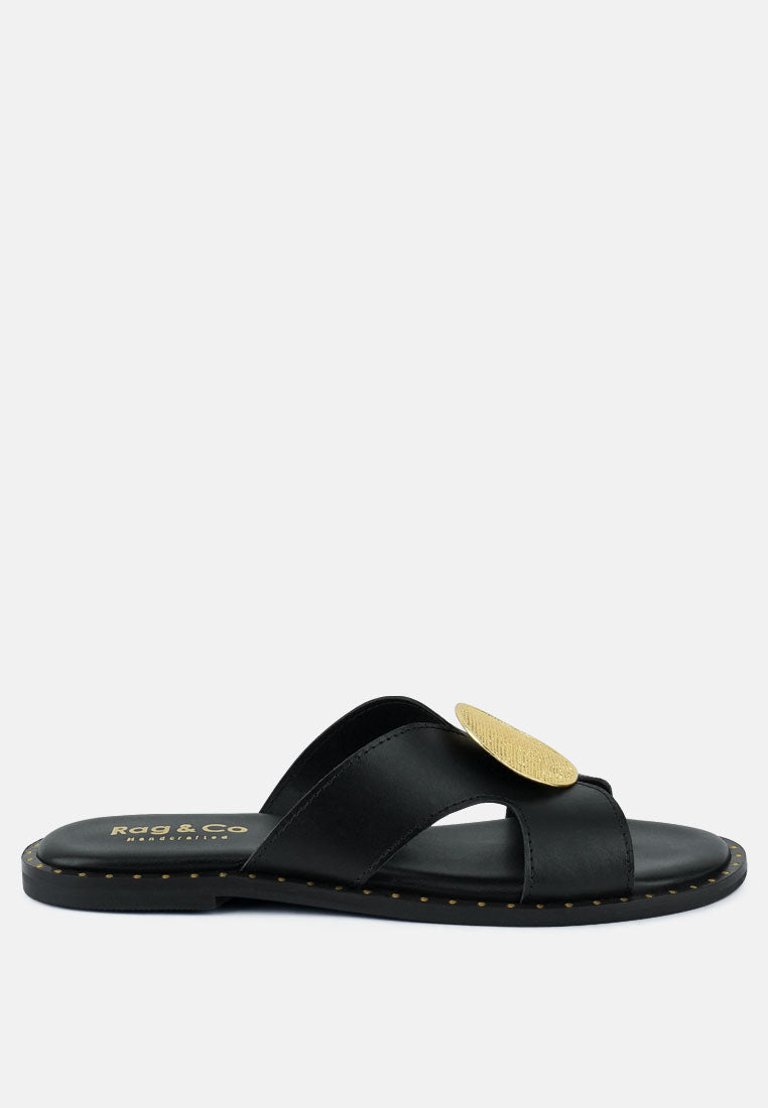 Eudora Embellished Black Slip-Ons Sandal