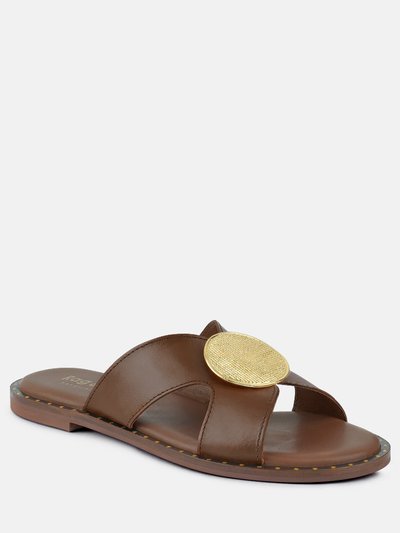 Rag & Co Eudora Embellished Tan Slip-Ons Sandal product