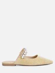 Geode mary jane cutout embellished mules In beige