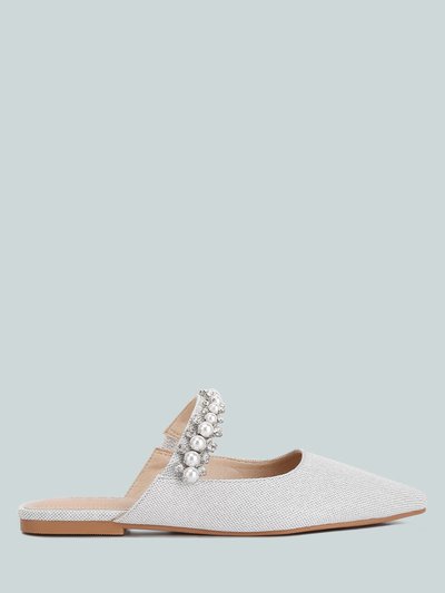 Rag & Co Geode Pearl Embellished Slip On Mules In Silver product