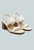 Gertude Slingback Block Heel Leather Sandal - White