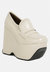 Gilliam Beige High Platform Wedge Loafers - Beige