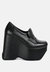 Gilliam Black High Platform Wedge Loafers