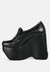 Gilliam Black High Platform Wedge Loafers