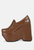 Gilliam Tan High Platform Wedge Loafers