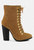 Goose-Feather Antique Tan High Heeled Ankle Boot