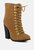 Goose-Feather Antique Tan High Heeled Ankle Boot - Tan