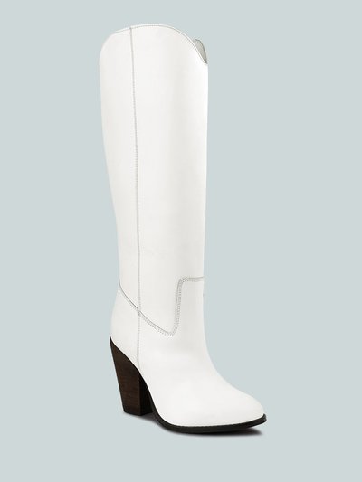 Rag & Co Great-Storm White Leather Knee Boots product