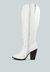 Great-Storm White Leather Knee Boots