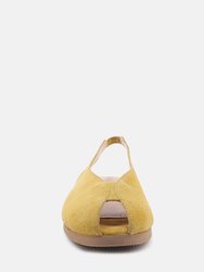 Gretchen Mustard Slingback Flat Sandals