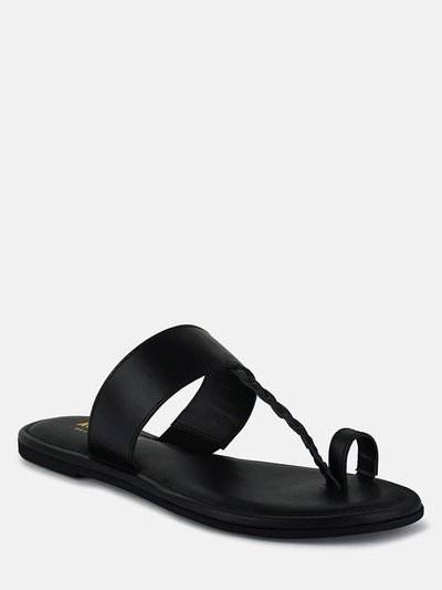 Rag & Co Harris Black Toe Ring Braided Slip Ons Sandal product