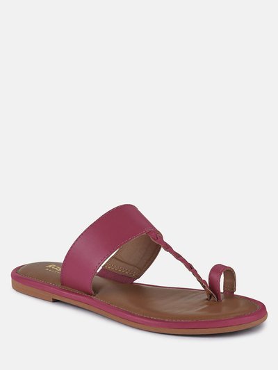 Rag & Co Harris Fuchsia Toe Ring Braided Slip Ons Sandal product