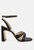 Heeri Black Metallic Lined Slim Block Heel Sandals