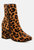 Helen Leopard Print Block Heel Leather Boots - Leopard