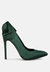 Hornet Green Satin Stiletto Pump Sandals