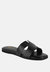 Ivanka Black Cut Out Slip On Sandals - Black