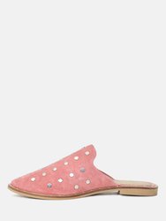 Jodie Dusty Pink Studded Leather Mule