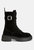 Kasper Suede Chunky Lug Boots - Black