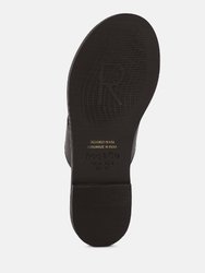 Kathleen Embellished Brown Slip-On Thong Sandals