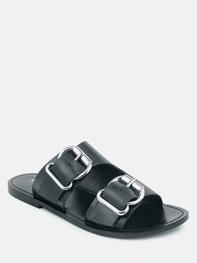 Rag & Co Kelly Black Flat Sandal with Buckle Straps product