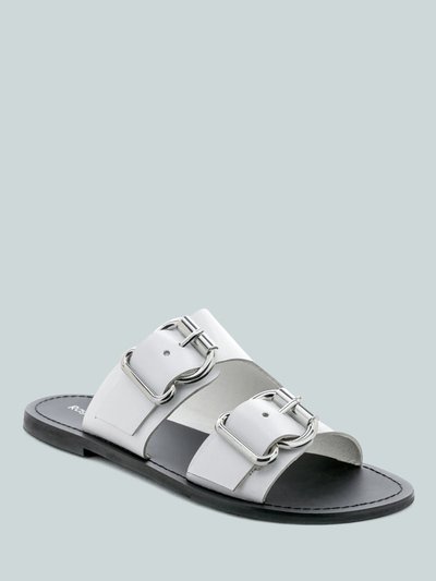 Rag & Co Kelly White Flat Sandal With Buckle Straps product