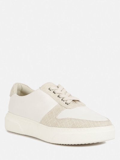 Rag & Co Kjaer Dual Tone Leather Sneakers In Off White product
