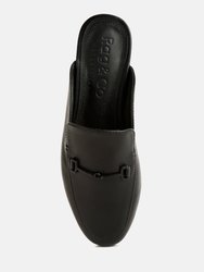 Kristy Horsebit Embellished Mules In Black