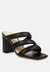 KYWE Black Textured Heel Chunky Strap Sandals - Black
