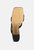 KYWE Black Textured Heel Chunky Strap Sandals