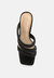 KYWE Black Textured Heel Chunky Strap Sandals