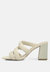 Kywe Off White Textured Heel Chunky Strap Sandals