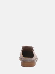 Lena Taupe Suede Walking Loafer Mules