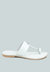 Leona White Thong Flat Sandals