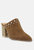 Leslie Tan Stacked Heel Mules - Tan