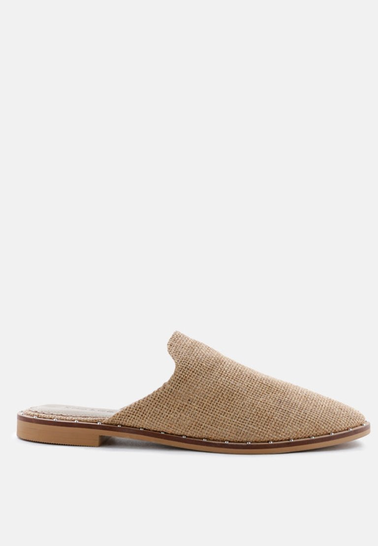 Lia Camel Canvas Mules