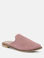 LIA Dusty Pink Canvas Mules - Pink