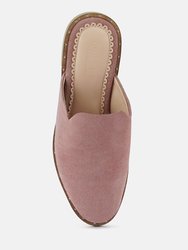 LIA Dusty Pink Canvas Mules