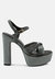 Liddel Grey Velvet High Block Heeled Sandals