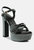 Liddel Grey Velvet High Block Heeled Sandals - Grey