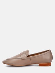 Liliana Taupe Classic Leather Penny Loafers