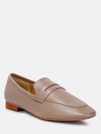 Rag & Co Liliana Taupe Classic Leather Penny Loafers product