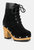 Maaya Black Handcrafted Collared Suede Boot - Black