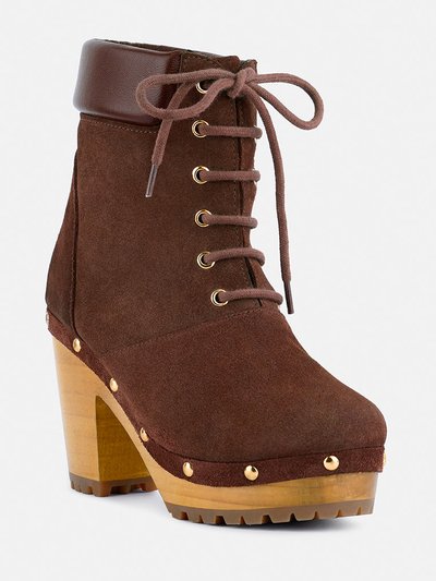 Rag & Co Maaya Brown Handcrafted Collared Suede Boot product